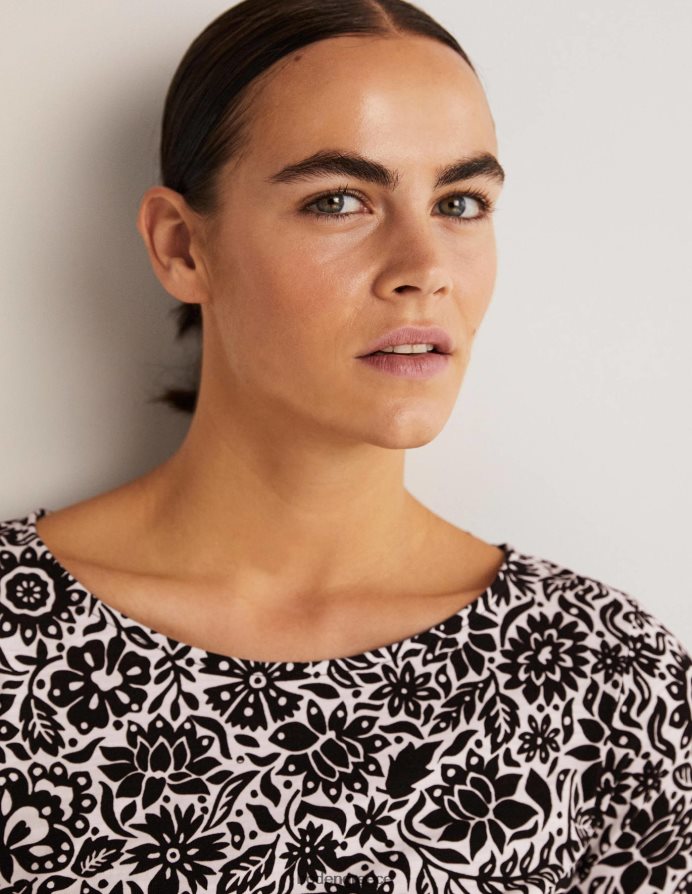 μαύρο & φύλλωμα άνθιση είδη ένδυσης φόρεμα τζέρσεϊ Boden γυναίκες 464PH81626