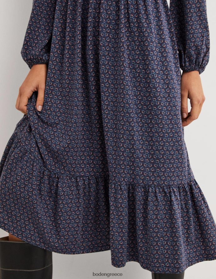 ναυτικό & διαμαντένιο μπουμπούκι είδη ένδυσης μίντι φόρεμα ζέρσεϊ με κουμπιά Boden γυναίκες 464PH81648