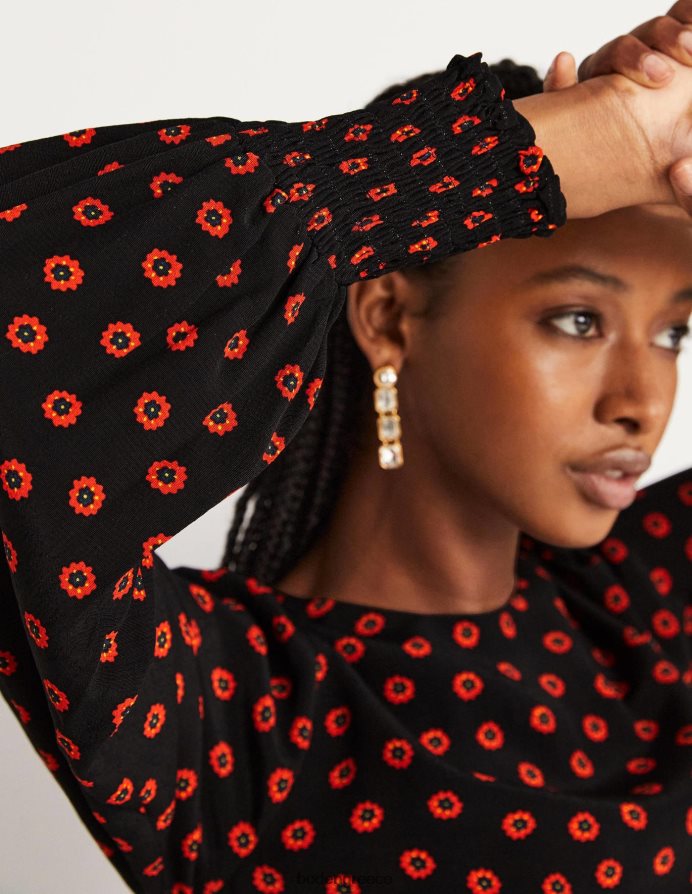 οφθαλμός μαύρου & πετούνιας είδη ένδυσης μάξι φόρεμα με μανσέτα Boden γυναίκες 464PH81732