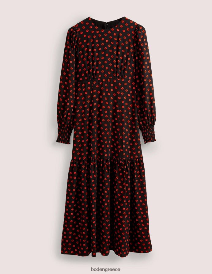 οφθαλμός μαύρου & πετούνιας είδη ένδυσης μάξι φόρεμα με μανσέτα Boden γυναίκες 464PH81732