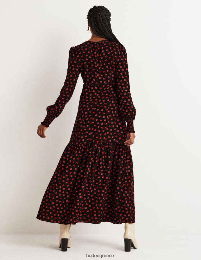 οφθαλμός μαύρου & πετούνιας είδη ένδυσης μάξι φόρεμα με μανσέτα Boden γυναίκες 464PH81732