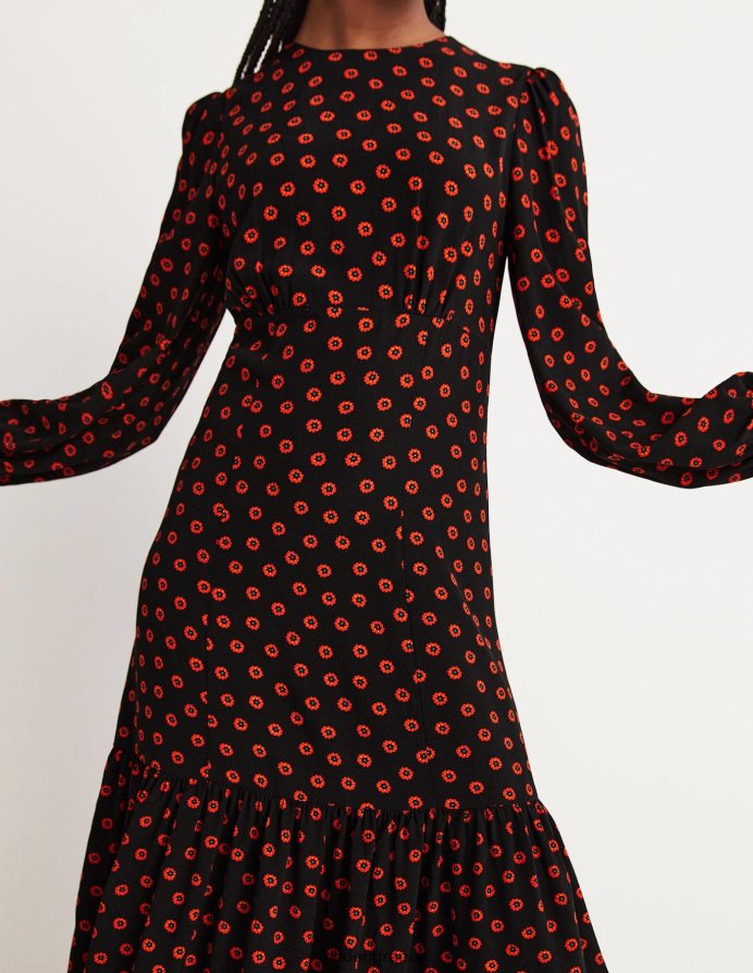 οφθαλμός μαύρου & πετούνιας είδη ένδυσης μάξι φόρεμα με μανσέτα Boden γυναίκες 464PH81732