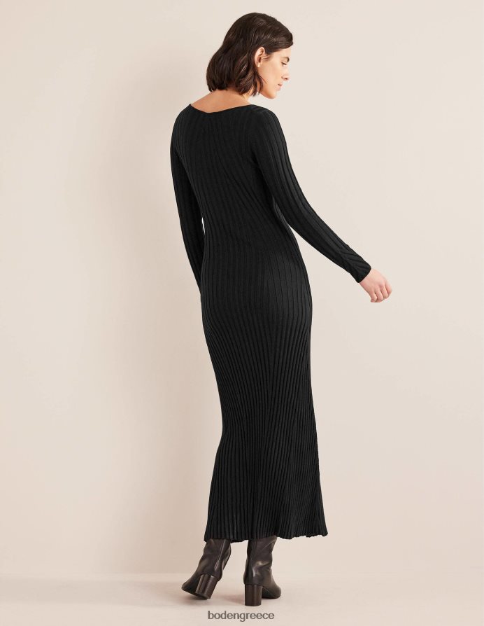 μαύρος είδη ένδυσης μάξι φόρεμα πλεκτό με ραβδώσεις Boden γυναίκες 464PH81874