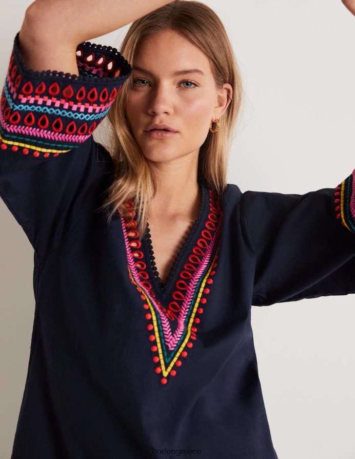 ΠΟΛΕΜΙΚΟ ΝΑΥΤΙΚΟ είδη ένδυσης κεντημένο καφτάνι φόρεμα Boden γυναίκες 464PH81890