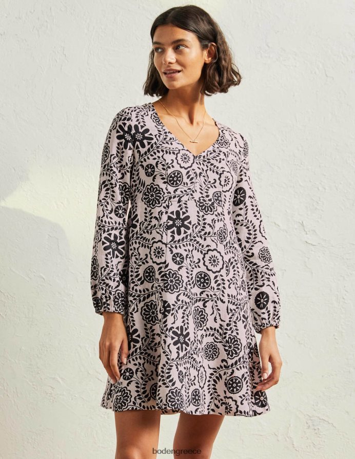 ιβουάρ και μαύρος πλούσιος κήπος είδη ένδυσης Μίνι φόρεμα με λαιμόκοψη με λαιμόκοψη Boden γυναίκες 464PH81901