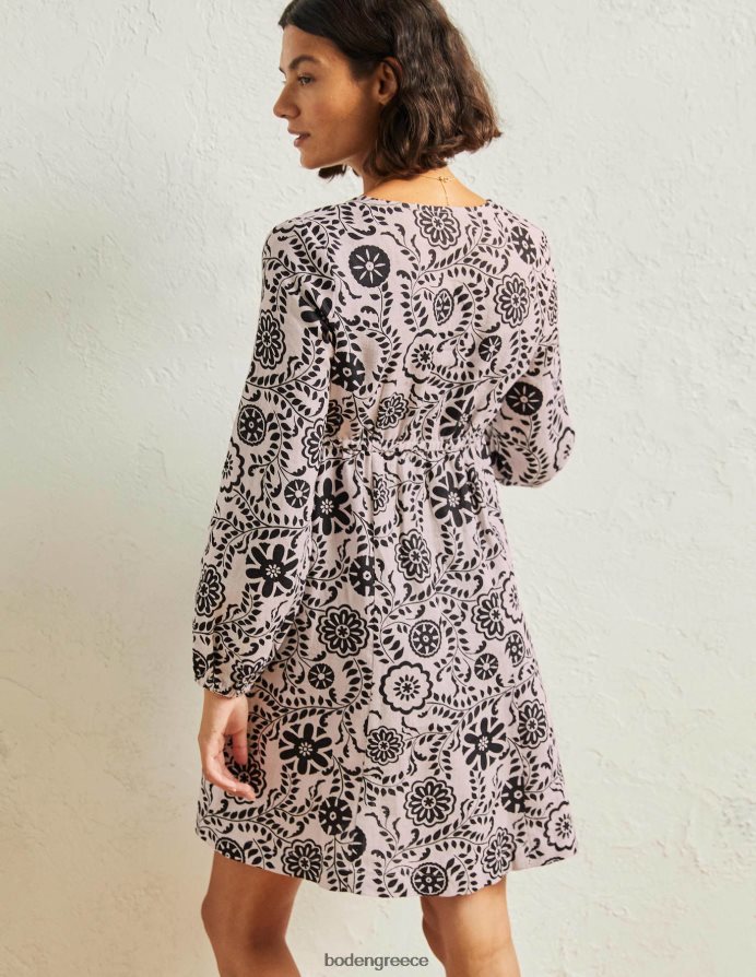 ιβουάρ και μαύρος πλούσιος κήπος είδη ένδυσης Μίνι φόρεμα με λαιμόκοψη με λαιμόκοψη Boden γυναίκες 464PH81901