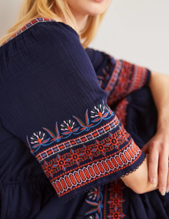 ΠΟΛΕΜΙΚΟ ΝΑΥΤΙΚΟ είδη ένδυσης μίντι φόρεμα με κεντητό ζέρσεϊ Boden γυναίκες 464PH82044