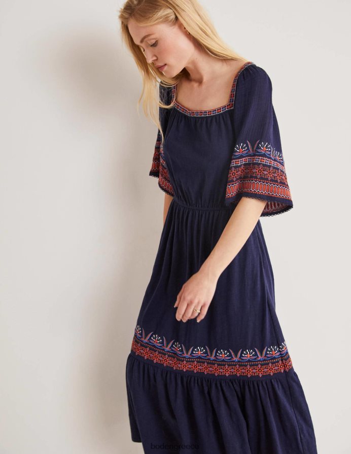 ΠΟΛΕΜΙΚΟ ΝΑΥΤΙΚΟ είδη ένδυσης μίντι φόρεμα με κεντητό ζέρσεϊ Boden γυναίκες 464PH82044