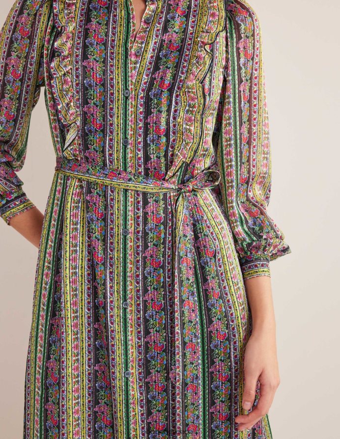 πολύ & γαρύφαλλο άνθιση είδη ένδυσης βολάν μεταλλικό μίντι φόρεμα Boden γυναίκες 464PH82065