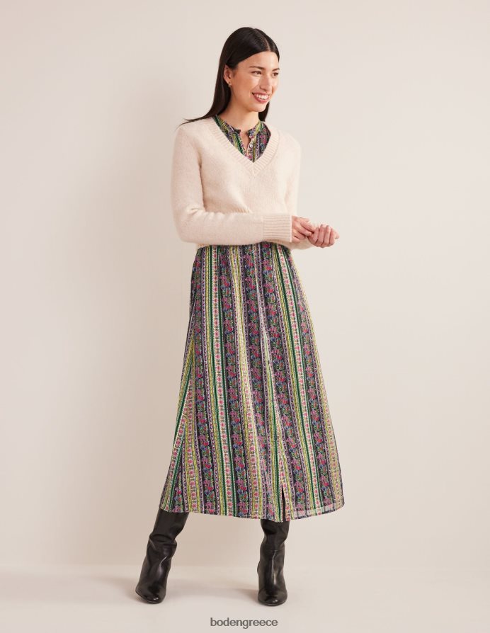 πολύ & γαρύφαλλο άνθιση είδη ένδυσης βολάν μεταλλικό μίντι φόρεμα Boden γυναίκες 464PH82065