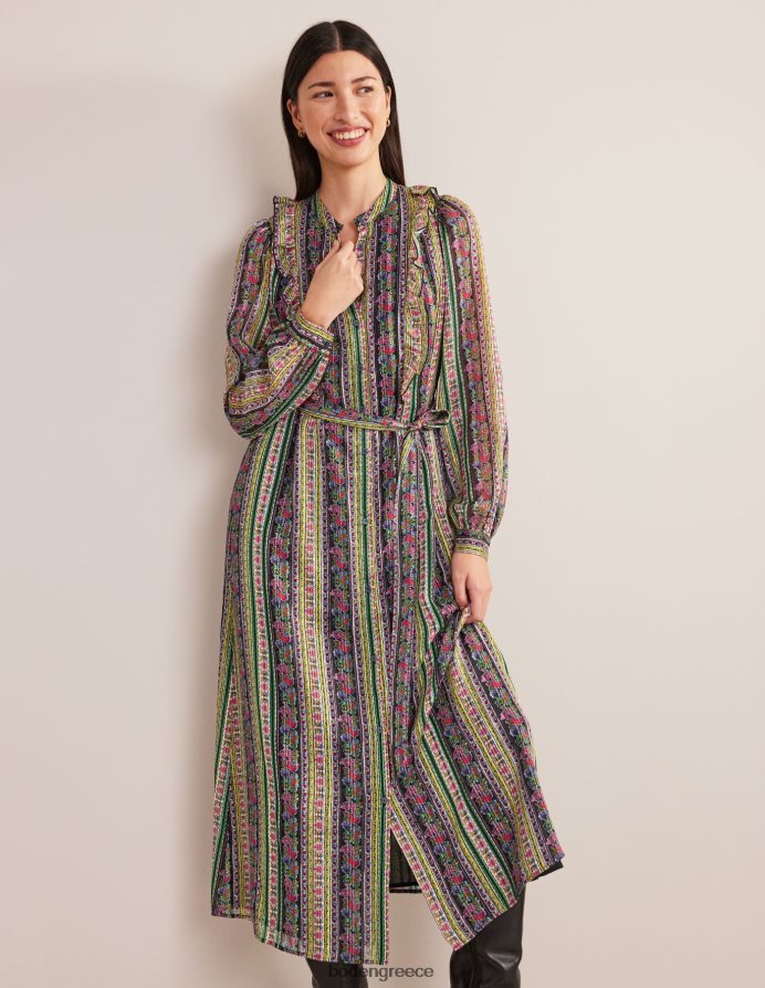 πολύ & γαρύφαλλο άνθιση είδη ένδυσης βολάν μεταλλικό μίντι φόρεμα Boden γυναίκες 464PH82065