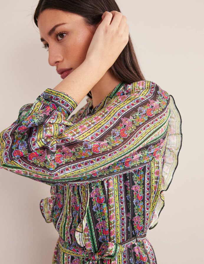 πολύ & γαρύφαλλο άνθιση είδη ένδυσης βολάν μεταλλικό μίντι φόρεμα Boden γυναίκες 464PH82065