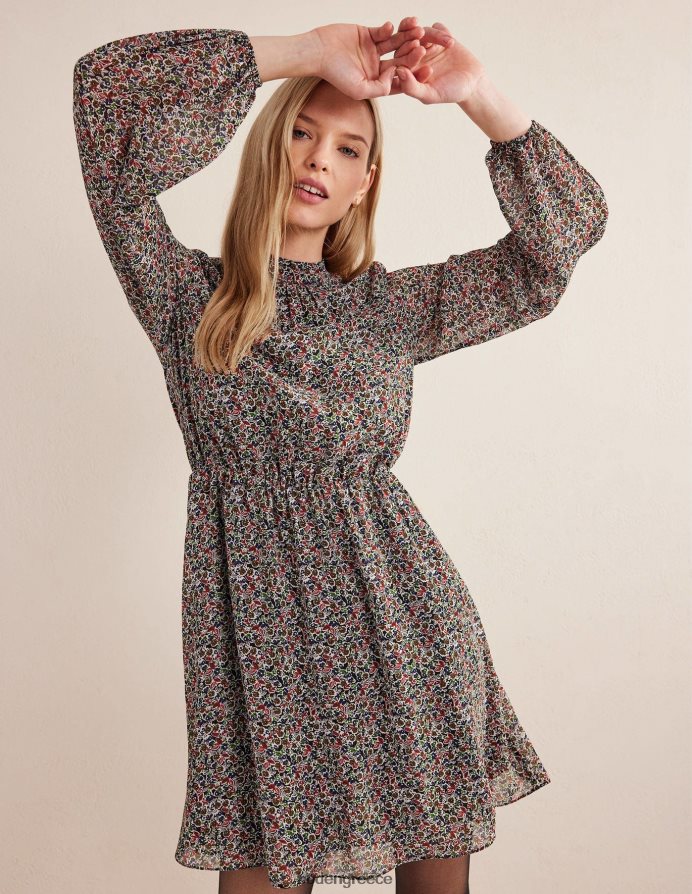 μαύρο & πεταλάκι τουαλέτα είδη ένδυσης Μίνι φόρεμα με ψηλό λαιμό Boden γυναίκες 464PH82095