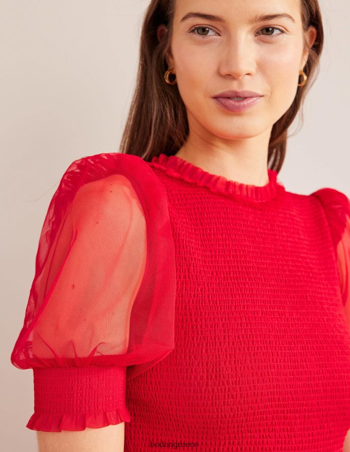 σκούρο τριαντάφυλλο είδη ένδυσης μάξι φόρεμα από καπνιστό τούλι Boden γυναίκες 464PH82151