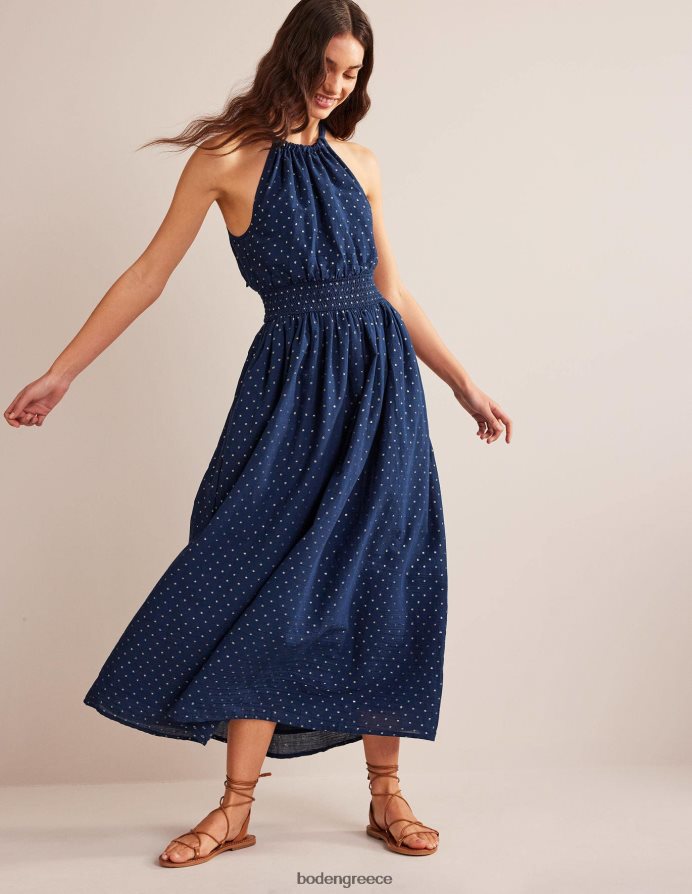 ναυτικό & χρυσό κλιπ είδη ένδυσης μάξι φόρεμα με μεταλλική λεπτομέρεια Boden γυναίκες 464PH82165