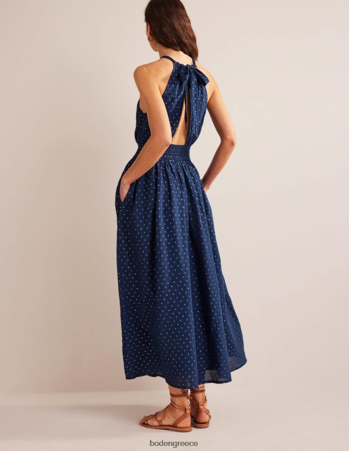 ναυτικό & χρυσό κλιπ είδη ένδυσης μάξι φόρεμα με μεταλλική λεπτομέρεια Boden γυναίκες 464PH82165