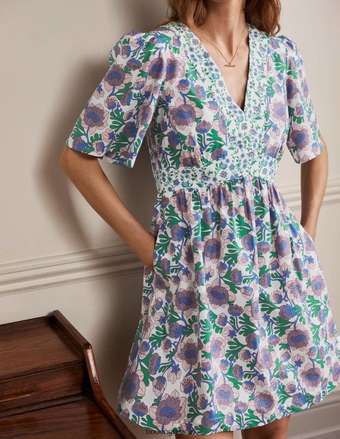 μπουμπούκι πολλαπλών & ταράτσας είδη ένδυσης Φόρεμα με λεπτομέρεια σε αντίθεση με λαιμόκοψη Boden γυναίκες 464PH82238