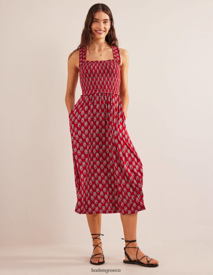 αλεξανδρινά & φινετσάτα φλουρέτα είδη ένδυσης μίντι φόρεμα ζέρσεϊ χιαστί πίσω Boden γυναίκες 464PH82255