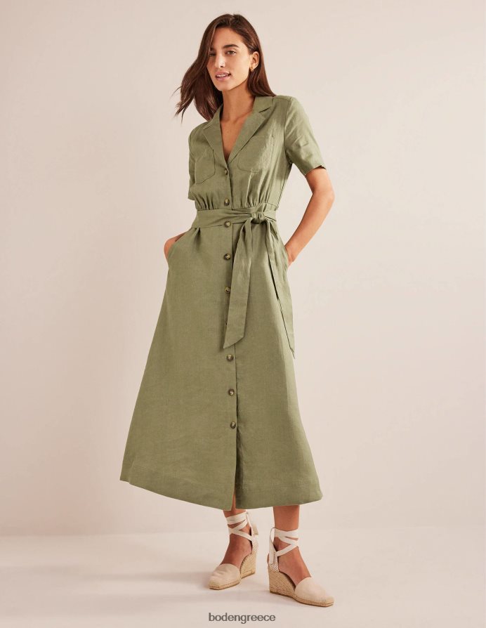 έλατο είδη ένδυσης λινό μάξι πουκάμισο φόρεμα Boden γυναίκες 464PH82272