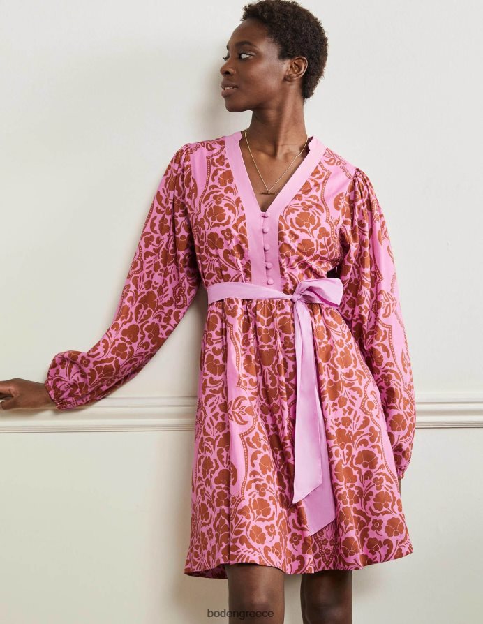 πέταλο ορχιδέας & άνθιση πάθους είδη ένδυσης βαμβακερό φόρεμα με εγκοπή Boden γυναίκες 464PH82283