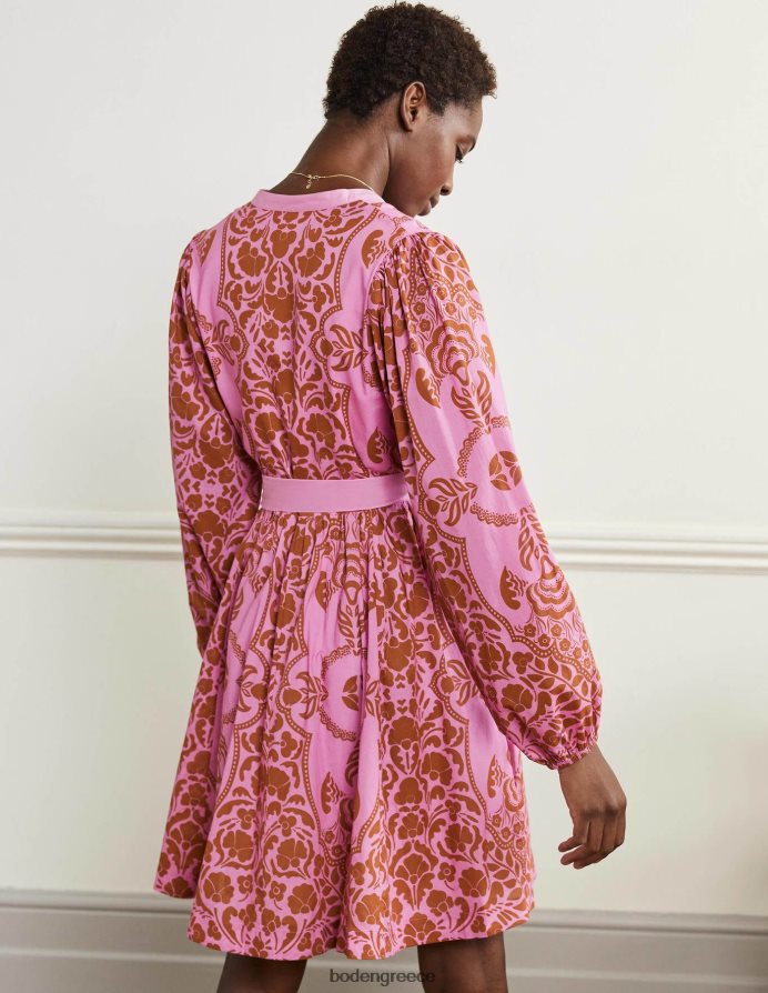 πέταλο ορχιδέας & άνθιση πάθους είδη ένδυσης βαμβακερό φόρεμα με εγκοπή Boden γυναίκες 464PH82283