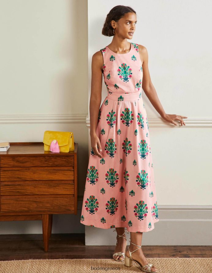 σφραγίδα μιλκσέικ & μπουκέτο είδη ένδυσης Έλσα μίντι φόρεμα με λεπτομέρεια πίσω Boden γυναίκες 464PH82406