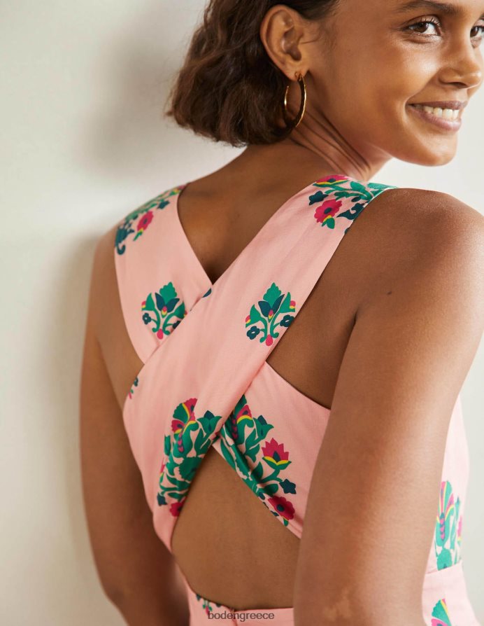 σφραγίδα μιλκσέικ & μπουκέτο είδη ένδυσης Έλσα μίντι φόρεμα με λεπτομέρεια πίσω Boden γυναίκες 464PH82406