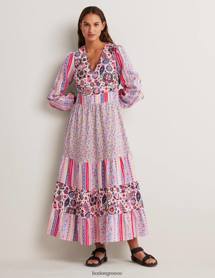 ροζ είδη ένδυσης επαναχρησιμοποιημένο μάξι φόρεμα σε επίπεδα Boden γυναίκες 464PH82428