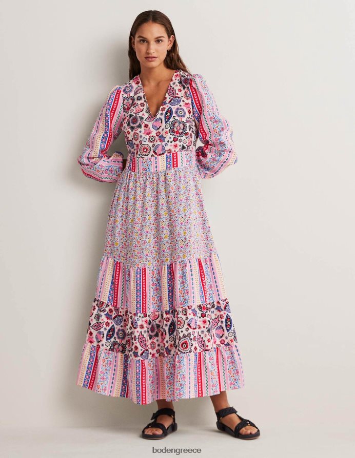 ροζ είδη ένδυσης επαναχρησιμοποιημένο μάξι φόρεμα σε επίπεδα Boden γυναίκες 464PH82428