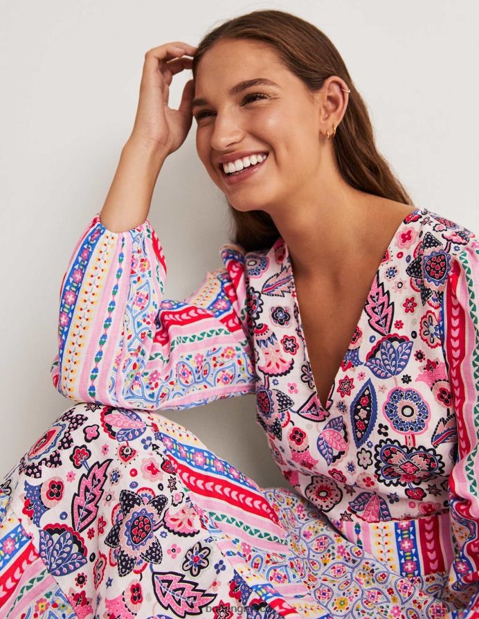 ροζ είδη ένδυσης επαναχρησιμοποιημένο μάξι φόρεμα σε επίπεδα Boden γυναίκες 464PH82428