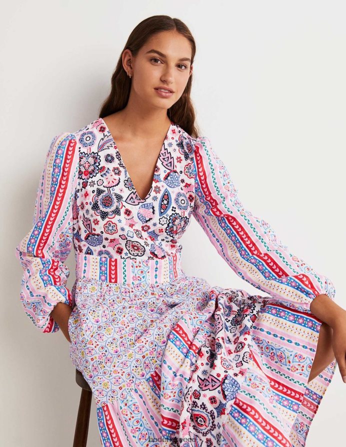 ροζ είδη ένδυσης επαναχρησιμοποιημένο μάξι φόρεμα σε επίπεδα Boden γυναίκες 464PH82428