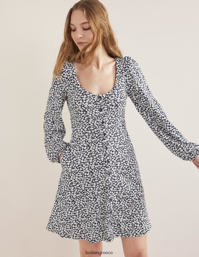 γαλλικό ναυτικό και κλωνάρι τουλίπας είδη ένδυσης Μίνι φόρεμα ζέρσεϊ μπροστά με κουμπί Boden γυναίκες 464PH82465