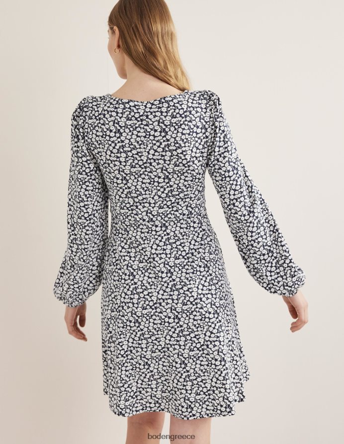 γαλλικό ναυτικό και κλωνάρι τουλίπας είδη ένδυσης Μίνι φόρεμα ζέρσεϊ μπροστά με κουμπί Boden γυναίκες 464PH82465