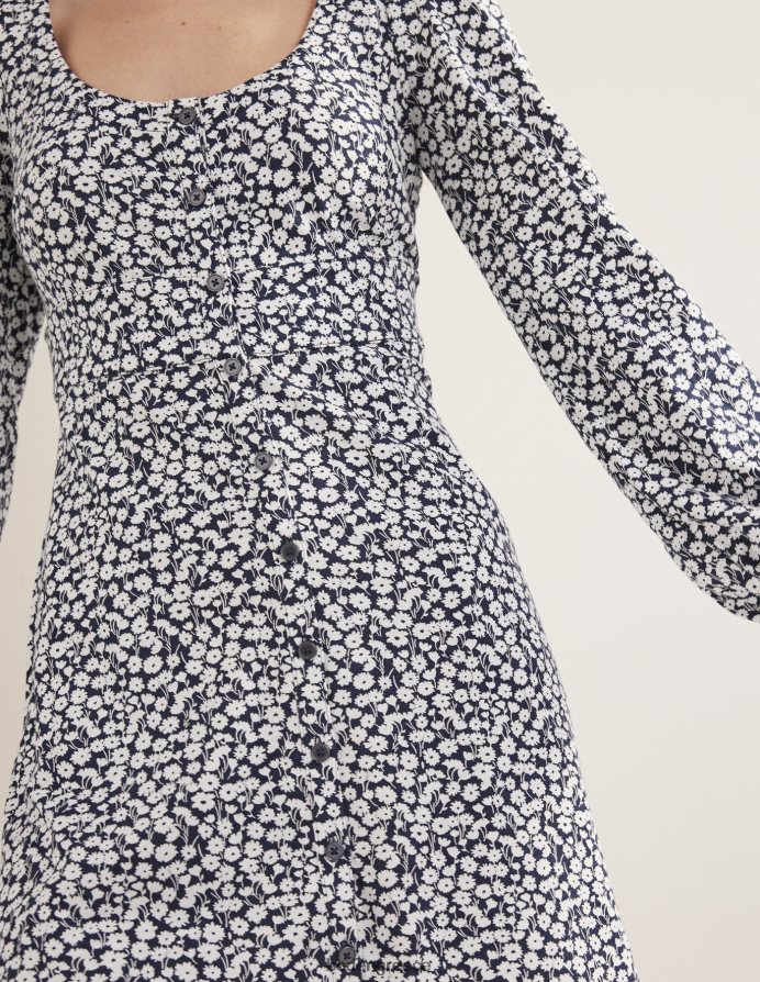 γαλλικό ναυτικό και κλωνάρι τουλίπας είδη ένδυσης Μίνι φόρεμα ζέρσεϊ μπροστά με κουμπί Boden γυναίκες 464PH82465