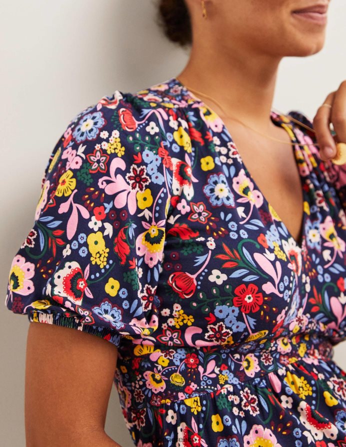 ναυτικό και όμορφος παράδεισος είδη ένδυσης τζέρσεϊ μάξι φόρεμα τσαγιού σε επίπεδα Boden γυναίκες 464PH82469