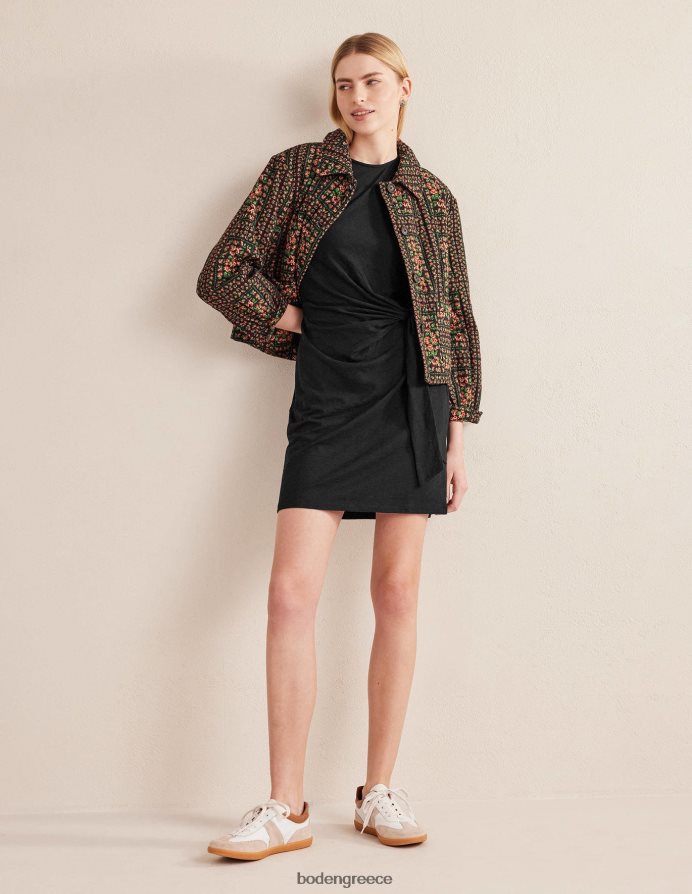 μαύρος είδη ένδυσης φόρεμα ζέρσεϊ μπροστά με κόμπο Boden γυναίκες 464PH82587