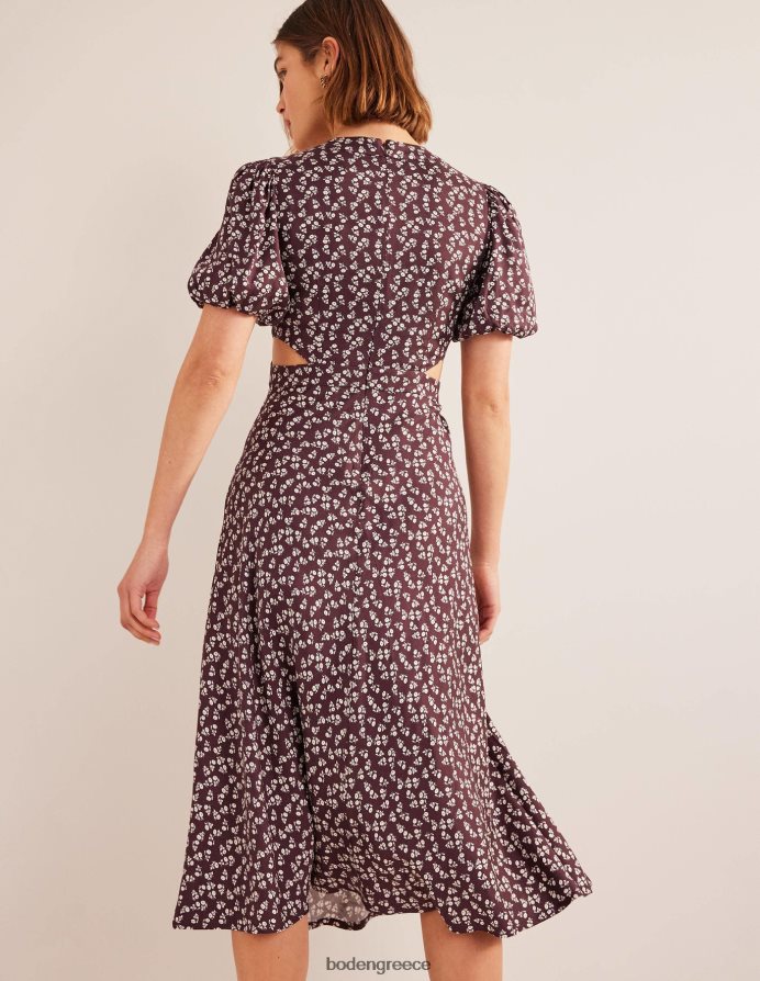 σκούρο μπορντό & γλυκιά μαργαρίτα είδη ένδυσης κομμένο μίντι φόρεμα τσαγιού Boden γυναίκες 464PH82612