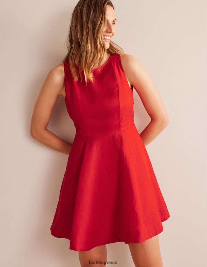 κατακόκκινος είδη ένδυσης Μίνι λινό φόρεμα σε εφαρμογή Boden γυναίκες 464PH830