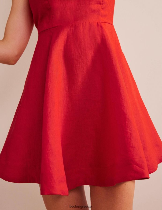 κατακόκκινος είδη ένδυσης Μίνι λινό φόρεμα σε εφαρμογή Boden γυναίκες 464PH830