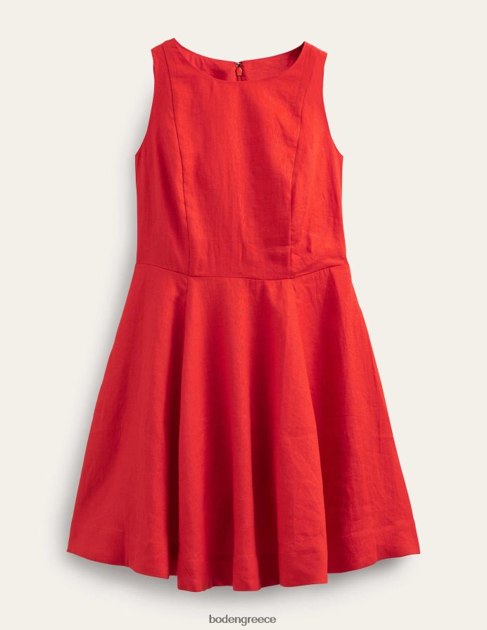 κατακόκκινος είδη ένδυσης Μίνι λινό φόρεμα σε εφαρμογή Boden γυναίκες 464PH830