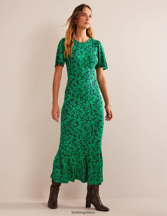 πράσινο λιβάδι & άνθιση τουλίπας είδη ένδυσης μίντι φόρεμα με τζέρσεϊ Boden γυναίκες 464PH843