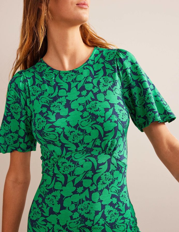 πράσινο λιβάδι & άνθιση τουλίπας είδη ένδυσης μίντι φόρεμα με τζέρσεϊ Boden γυναίκες 464PH843