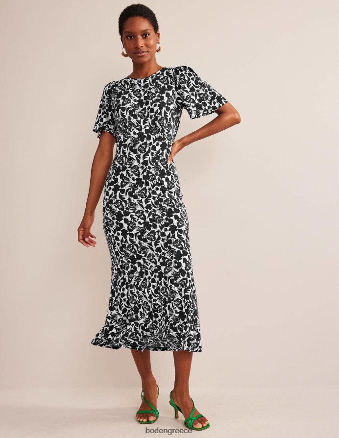 μαύρο & άνθιση τουλίπας είδη ένδυσης μίντι φόρεμα με τζέρσεϊ Boden γυναίκες 464PH849