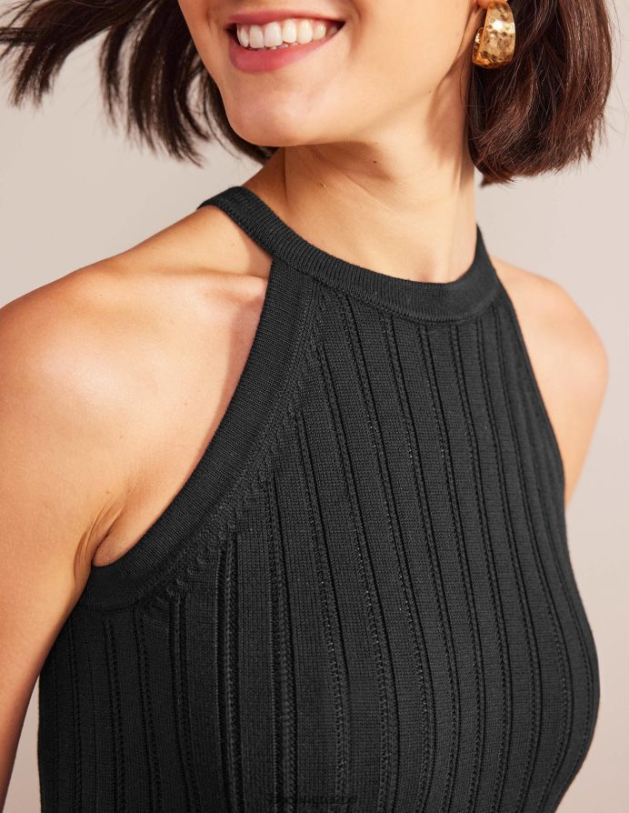 μαύρος είδη ένδυσης αμάνικο πλεκτό μίντι φόρεμα Boden γυναίκες 464PH8574