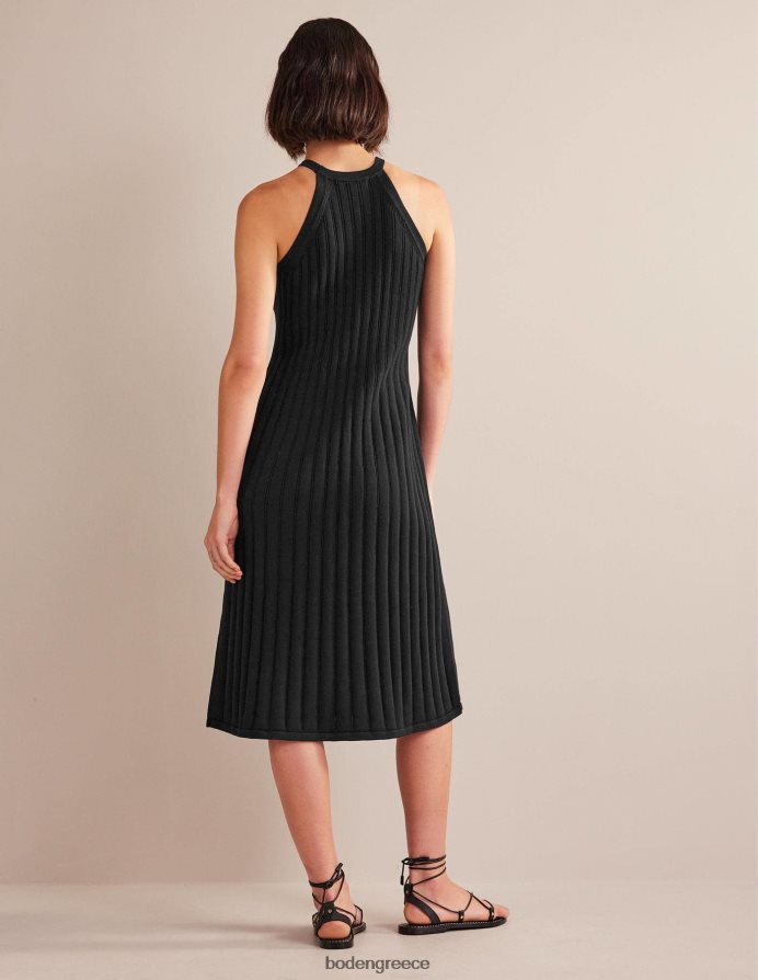 μαύρος είδη ένδυσης αμάνικο πλεκτό μίντι φόρεμα Boden γυναίκες 464PH8574