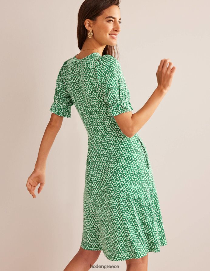 πράσινο λιβάδι & μαργαρίτα μπουμπούκι είδη ένδυσης Μίνι φόρεμα ζέρσεϊ με φουσκωτά μανίκια Boden γυναίκες 464PH858