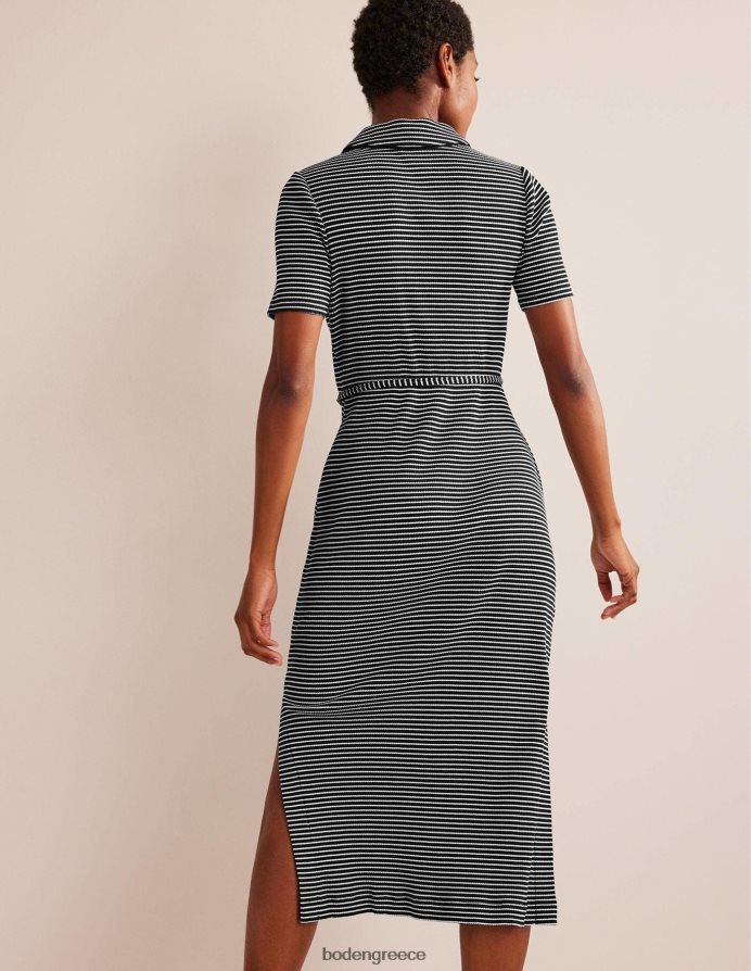 μαύρη & ιβουάρ ρίγα είδη ένδυσης μίντι πουκάμισο φόρεμα με ραβδώσεις Boden γυναίκες 464PH859