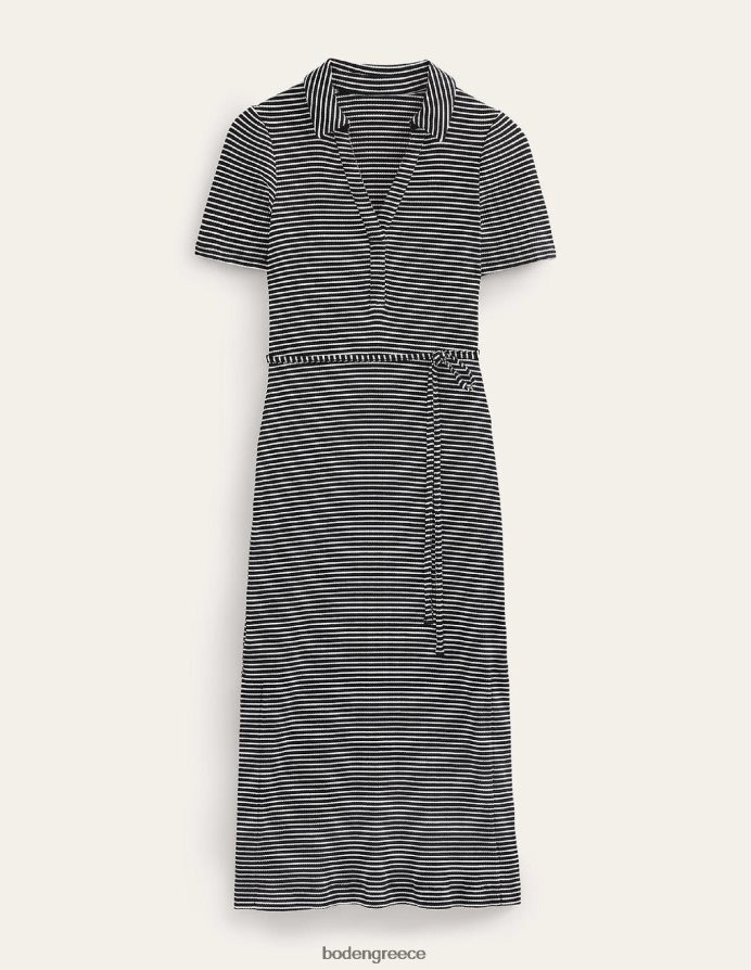 μαύρη & ιβουάρ ρίγα είδη ένδυσης μίντι πουκάμισο φόρεμα με ραβδώσεις Boden γυναίκες 464PH859