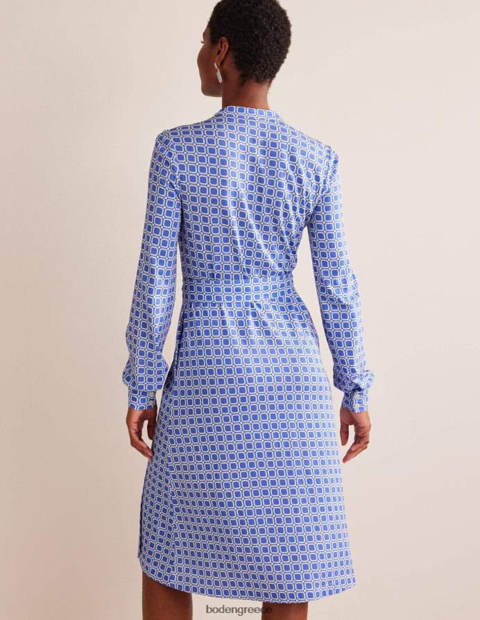 κυανό & μπλοκ κύβο είδη ένδυσης φόρεμα πουκάμισο Τζούλια Τζέρσεϊ Boden γυναίκες 464PH860
