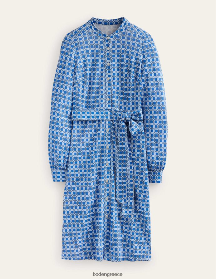 κυανό & μπλοκ κύβο είδη ένδυσης φόρεμα πουκάμισο Τζούλια Τζέρσεϊ Boden γυναίκες 464PH860